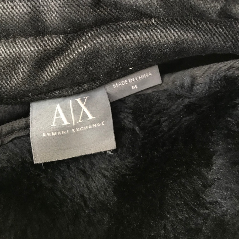 Armani Exchange Black Men's Jacket Moto Style - Picture 2 of 9